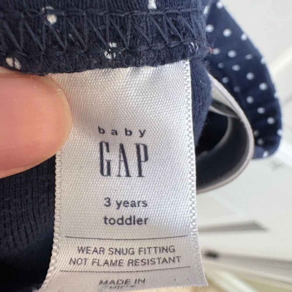 Baby GAP 3T Girls Navy and White Polka Dot Leggings Pants
